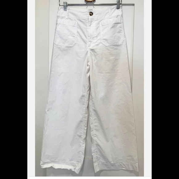 Anthro Maeve Colette Strawberry Embroidered Crop Wide Leg Pants Sz 29, MSRP $158 - Picture 2 of 9